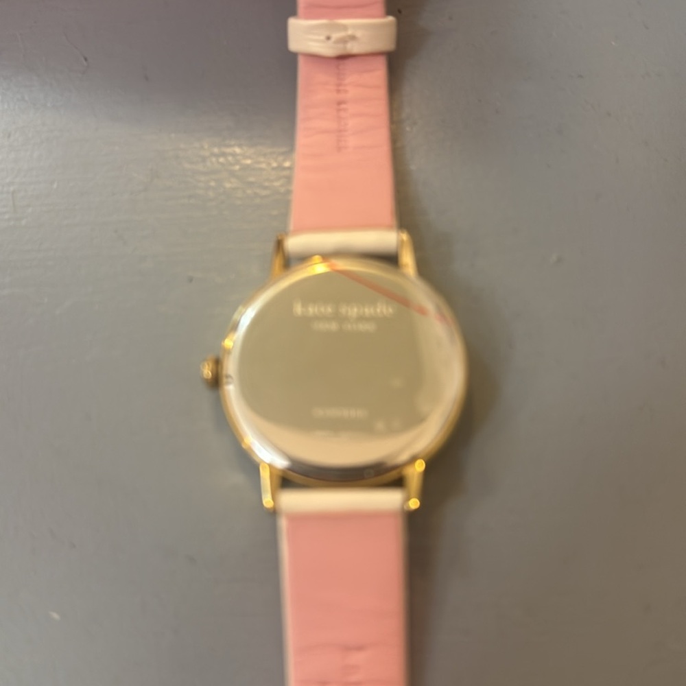 kate spade Gold-Tone Watch with White Strap and Yellow & Purple Floral Dial - Picture 5 of 5